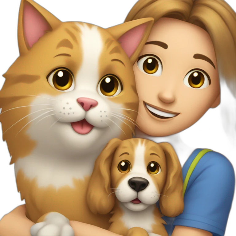 Cat friend with dog  emoji