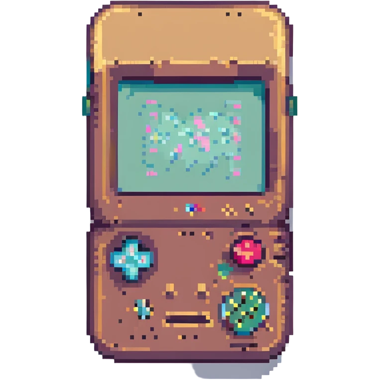 an iPhone, pixel art style emoji