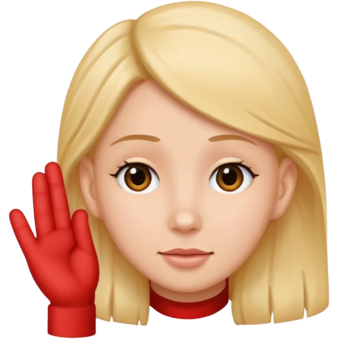 Hand touching ear emoji