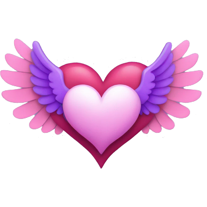 Pink heart and Purple Heart with wings emoji