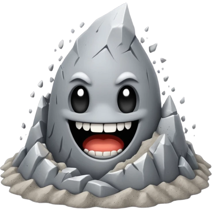 a pile of ash and dust with teeth emoji