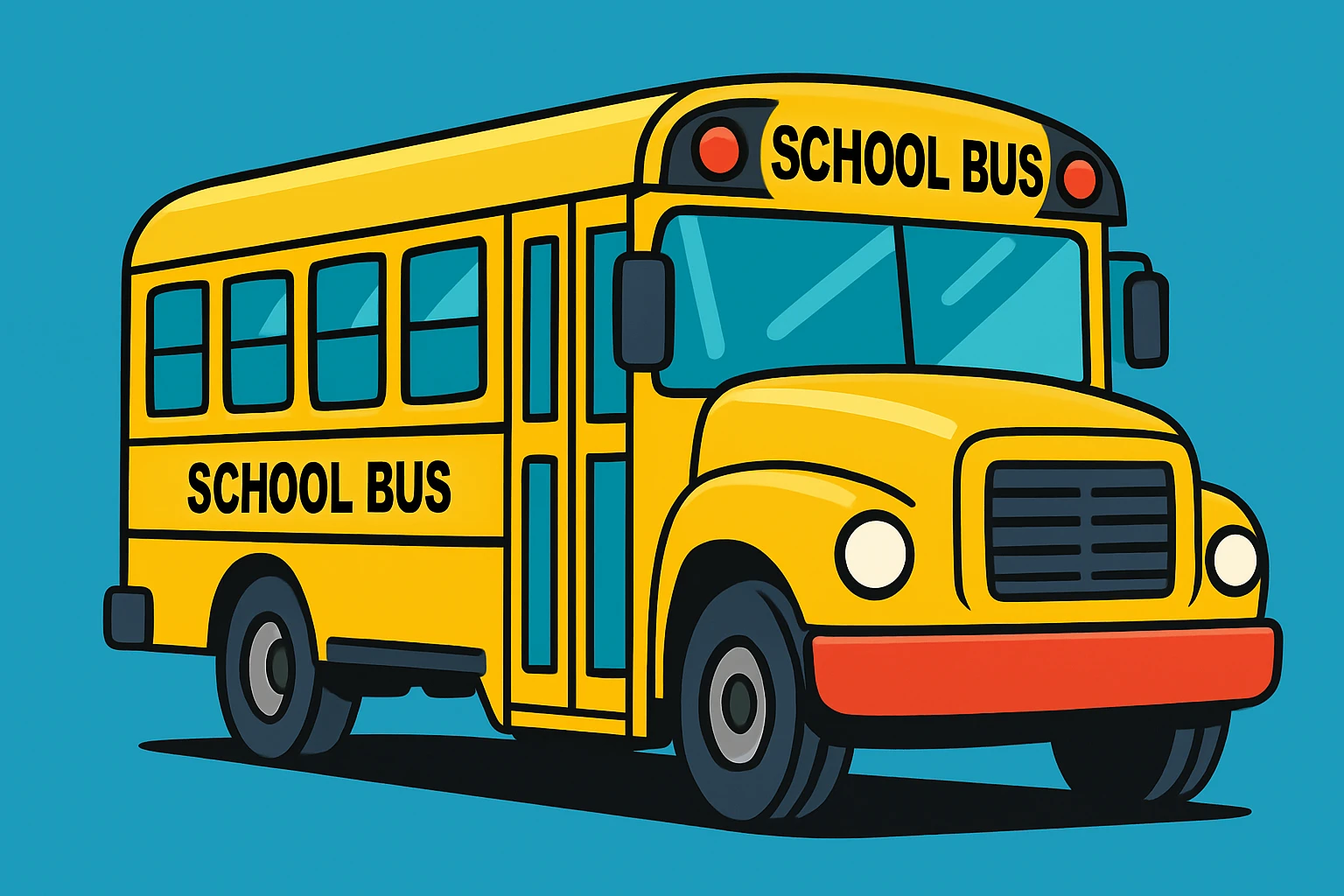 a classic yellow school bus, cartoon style emoji
