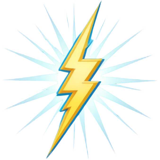 A lot of light blue rays lightnings emoji