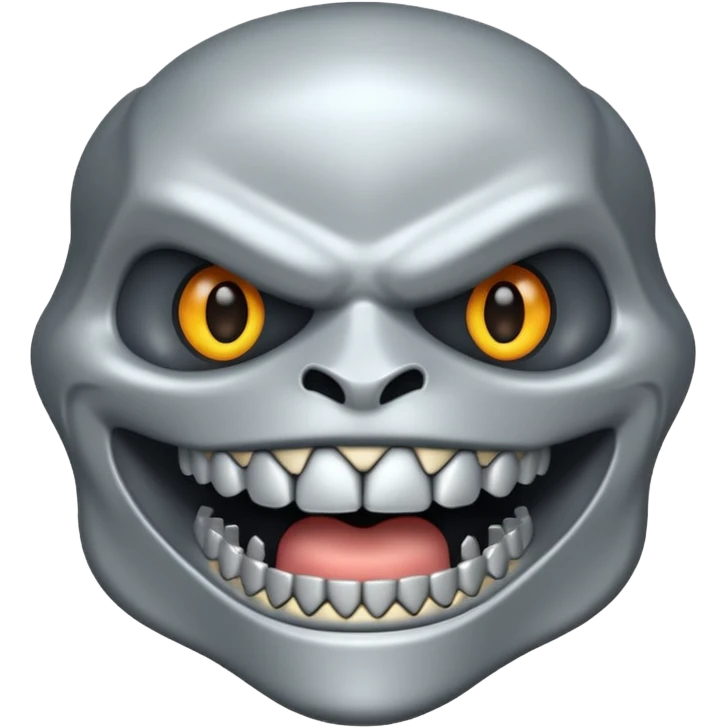 metallic jaw with teeth emoji