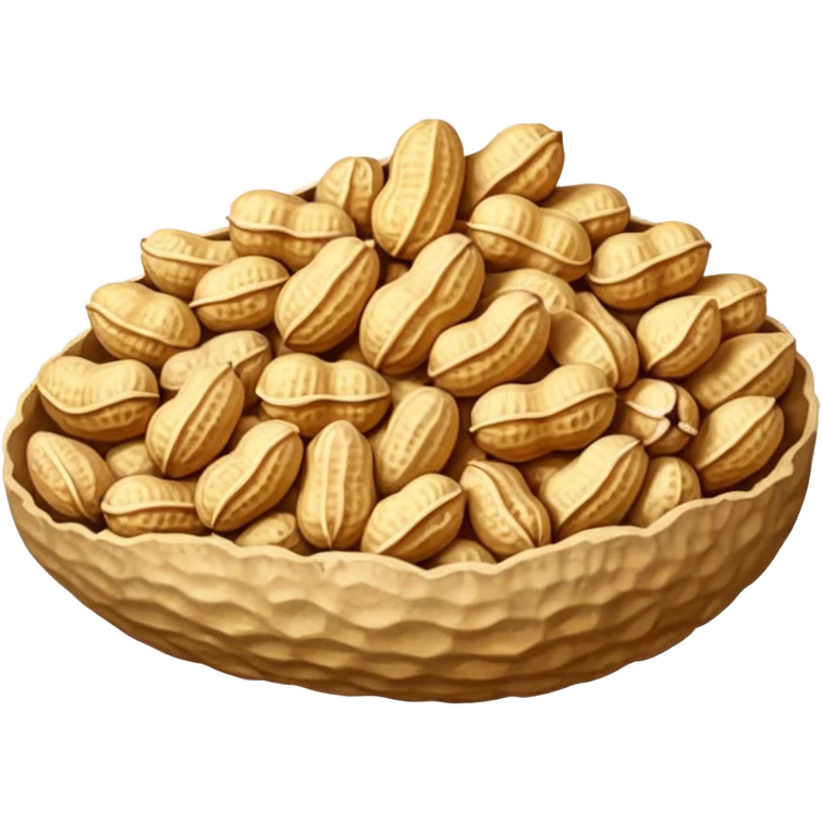 one whole peanuts in rough beige textured shells emoji