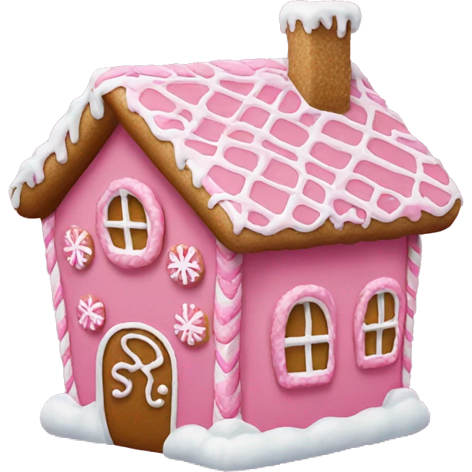 Pink gingerbread house emoji