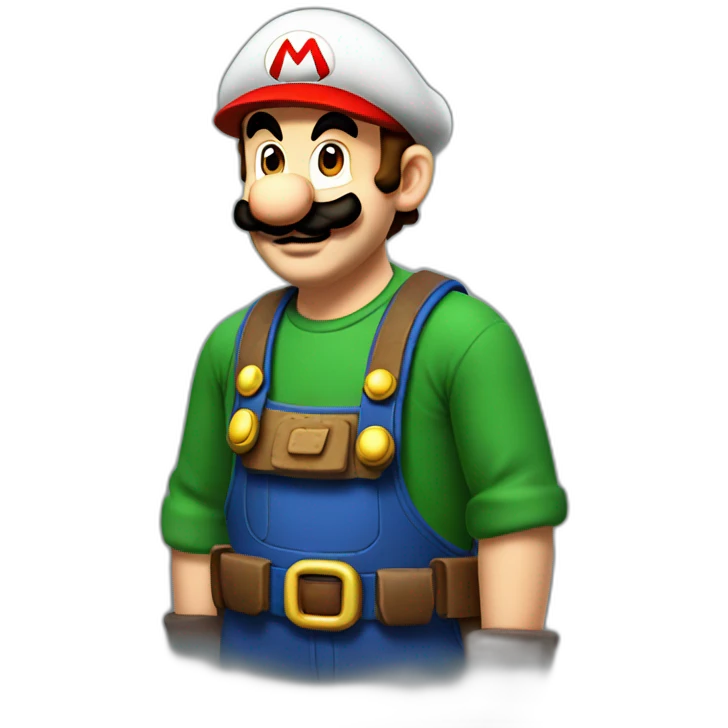 Mario habillé en luigi emoji