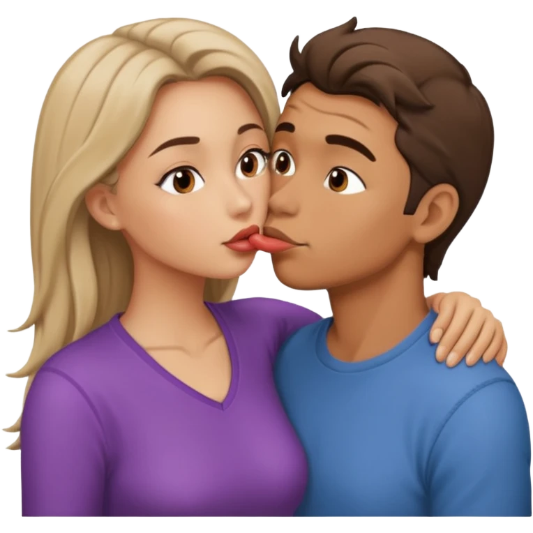 a man and a woman kissing emoji