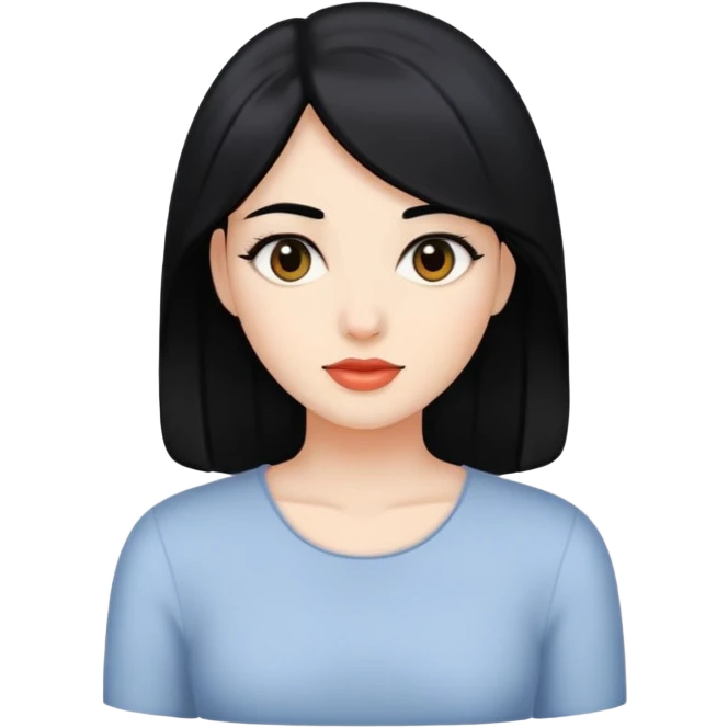 Woman with black hair emoji