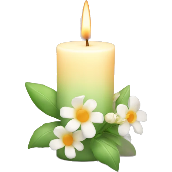 Spring candle with flowers  emoji