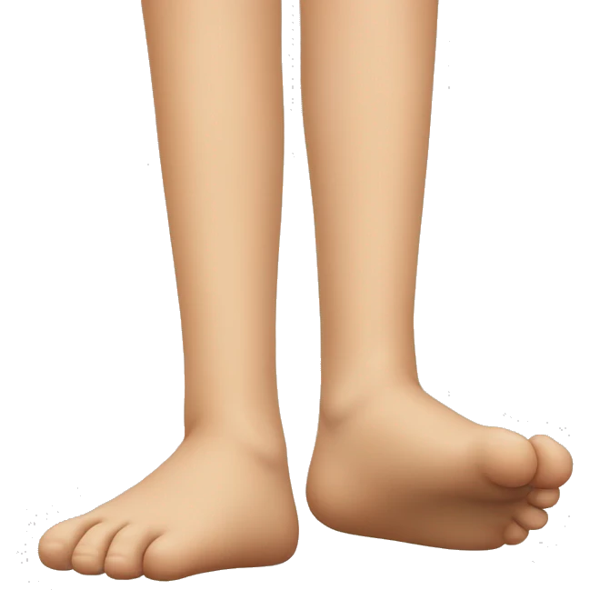 Girl with one huge foot and one regular foot emoji