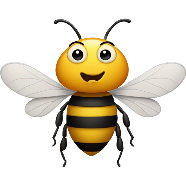 Bee with a mustache emoji