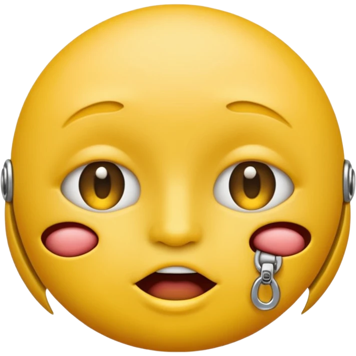 normal round yellow face emoji with zipper as lips but unzipped emoji