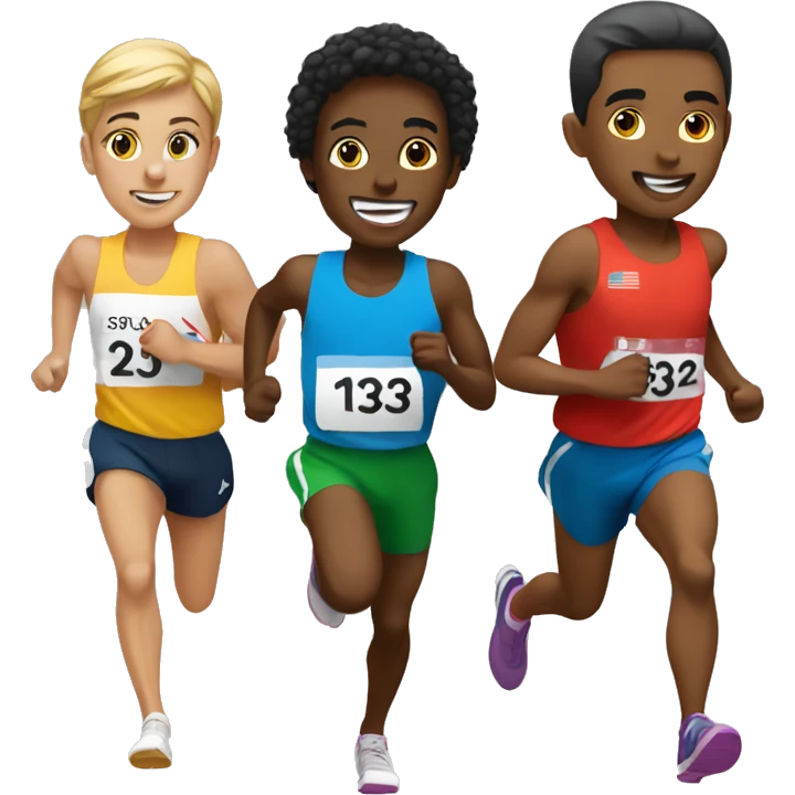 Race of three runners emoji