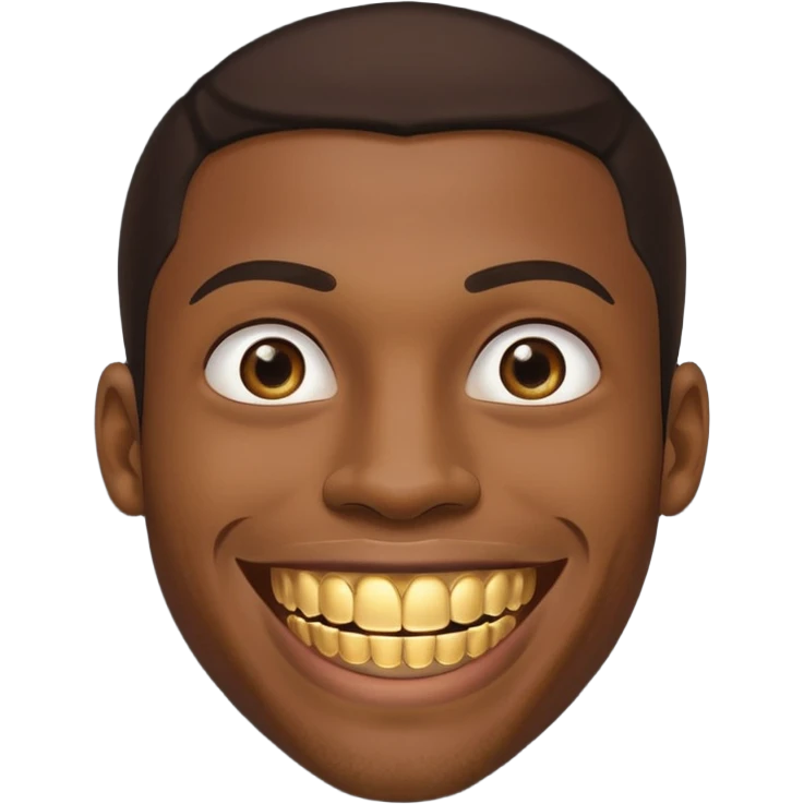 Black young guy with a grillz in jer tooth emoji