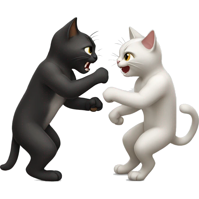 Cats fighting emoji
