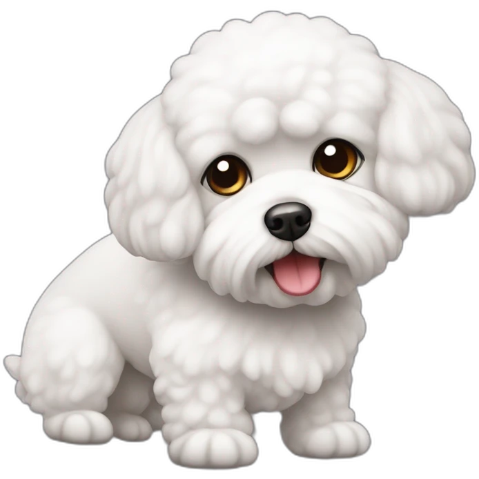 Bichon maltais terrorisée emoji