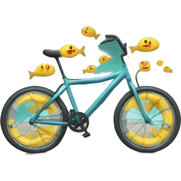 bike with flippers swimming in a lake emoji