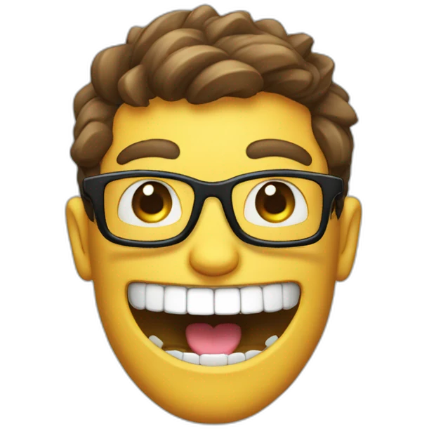 gamer nerd with glasses and two huge buck teeth emoji