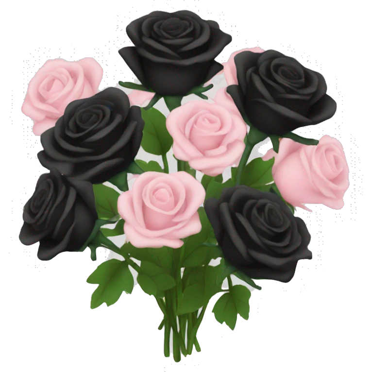 bouquet of black roses emoji