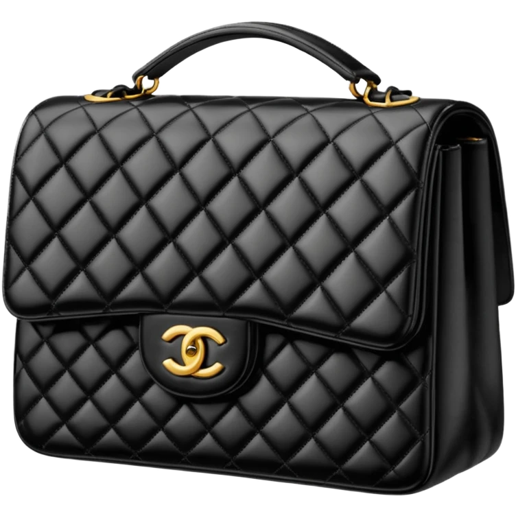 generate an ios genmoji of a black chanel bag emoji