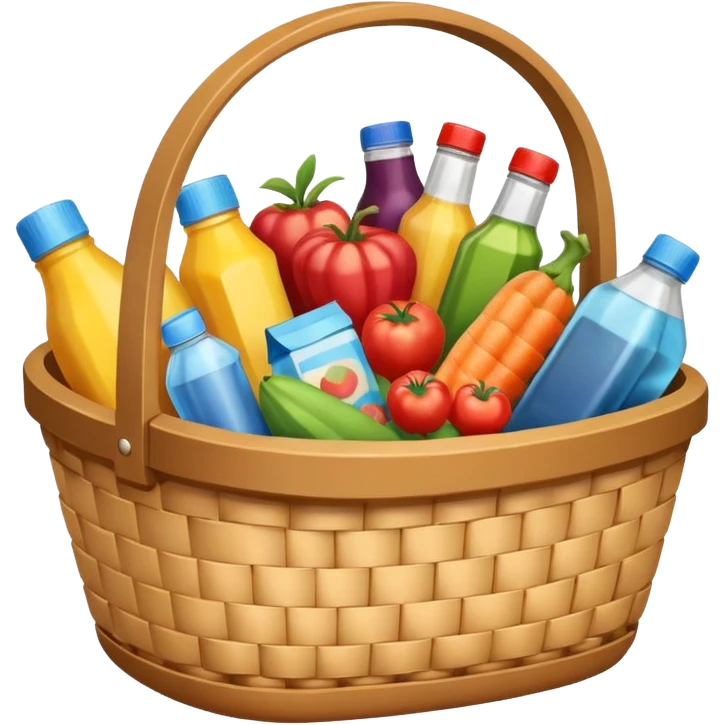 basket with supermarket products emoji