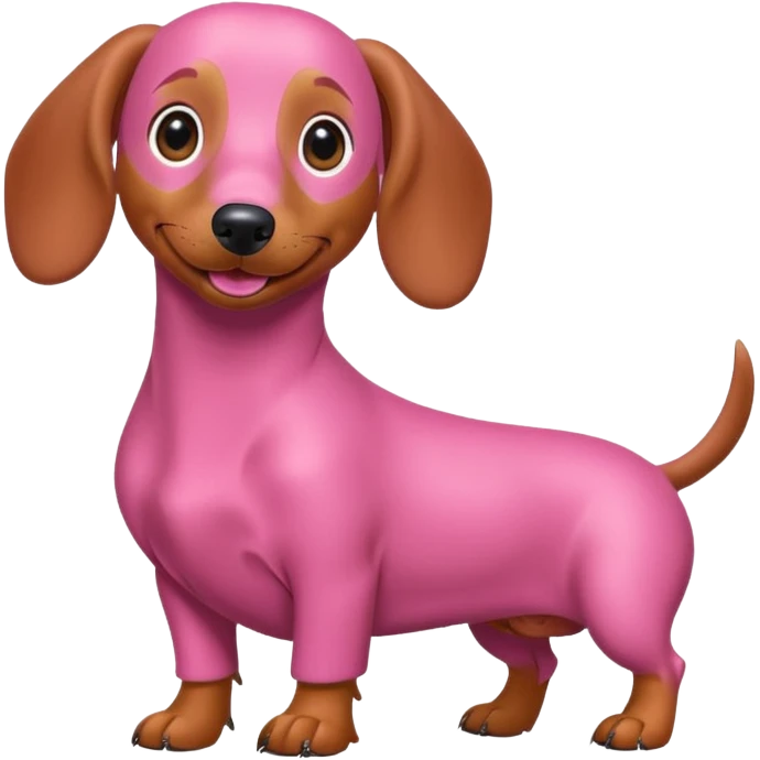 Perro salchicha color rosa emoji