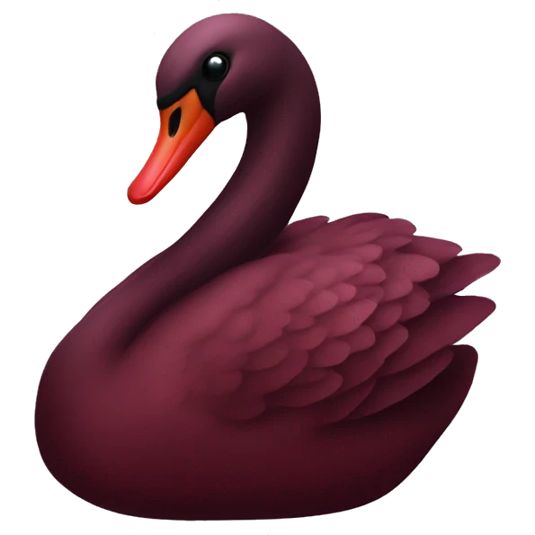 Dark red velvet swan emoji