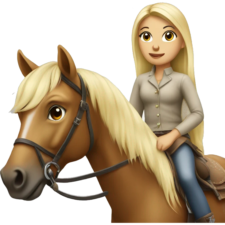 blondie girl on horse emoji