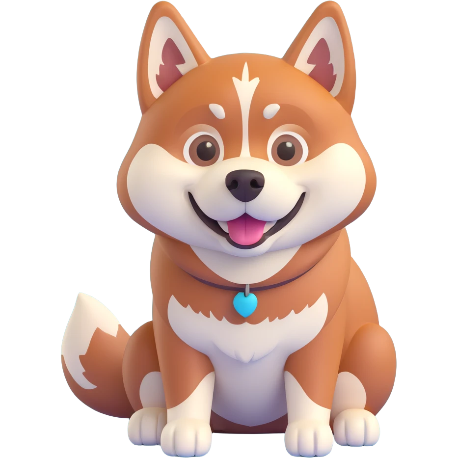 happy cinnamon colored husky dog emoji