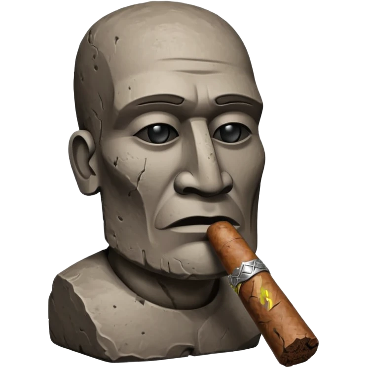 Easter island head smoking cigar emoji