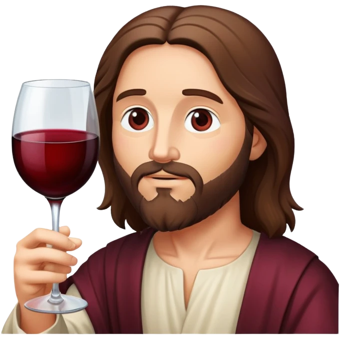 Jesus drinking the biggest glass of wine in the world emoji