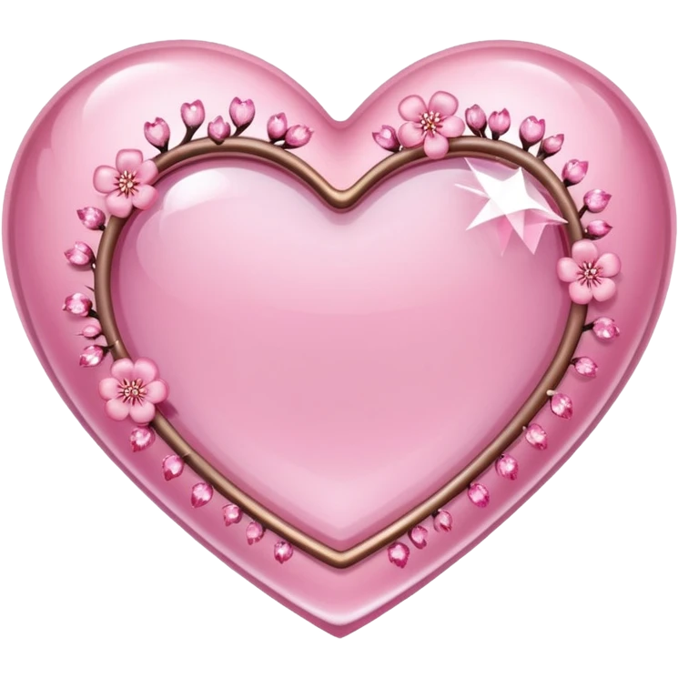 sakura heart with a crystal border emoji
