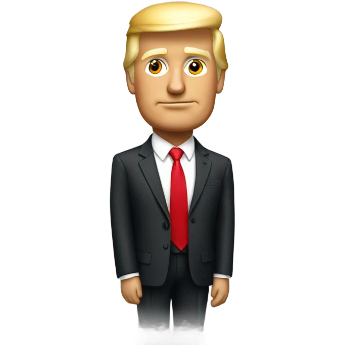 Donald trump in suit with red tie emoji