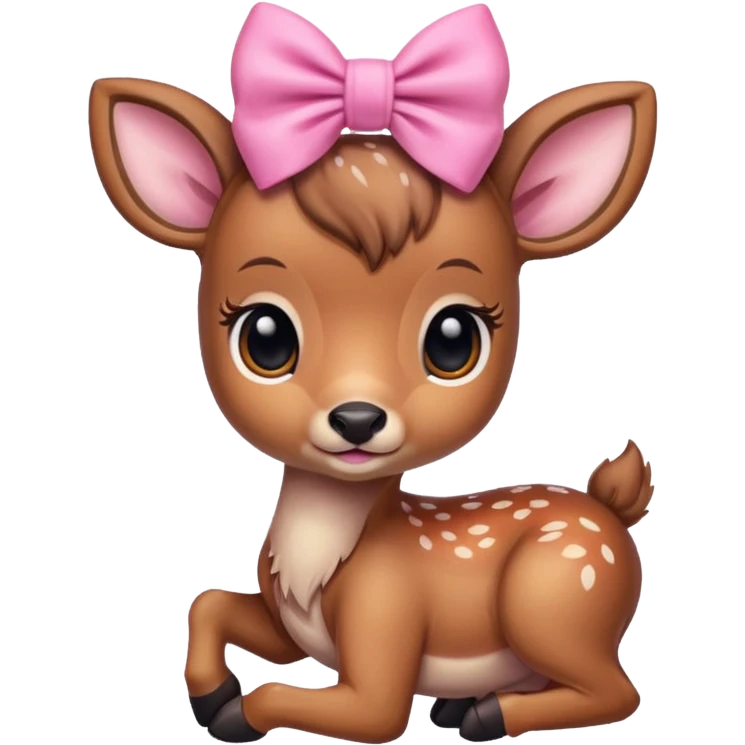 Baby deer either pink bow emoji