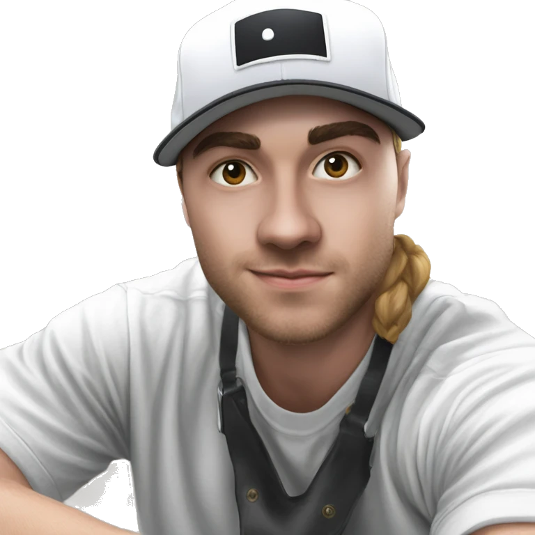 cool guy in white shirt emoji