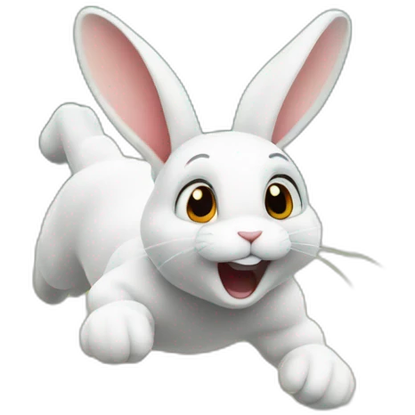 rabbit jumping over obstacle emoji