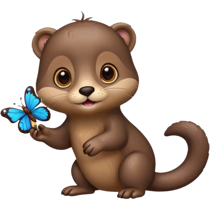 otter with butterflies and idea emoji