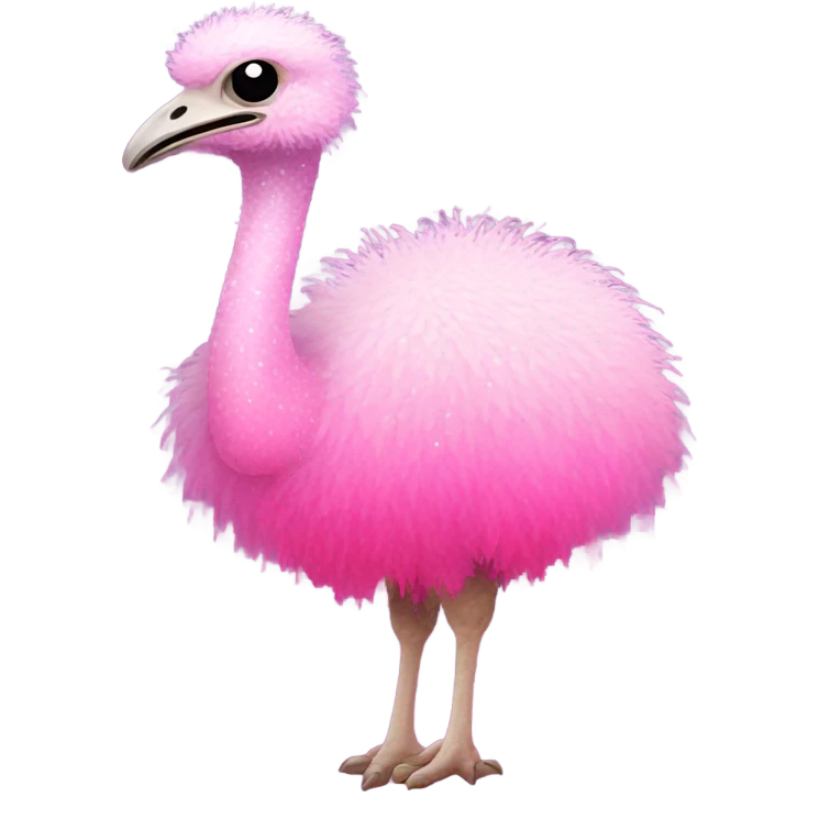Pink ombre full body ostrich with glitter emoji