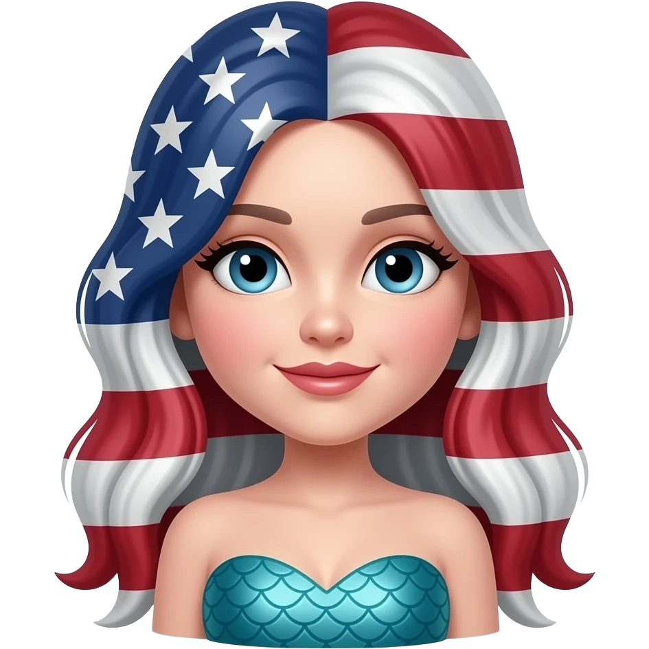 American flag mermaid emoji