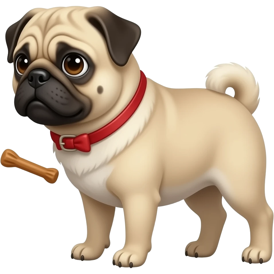 Pug  se recusando emoji