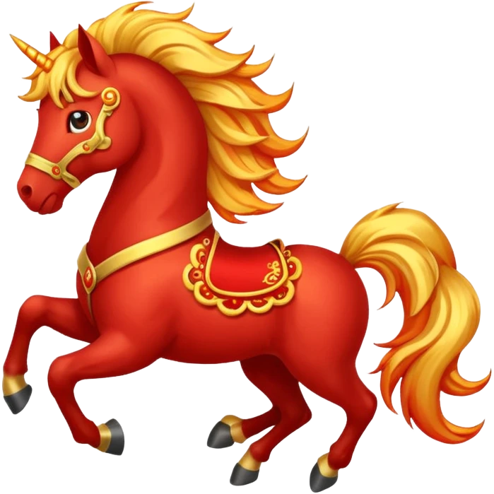 red fire horse emojis for chinese new year emoji