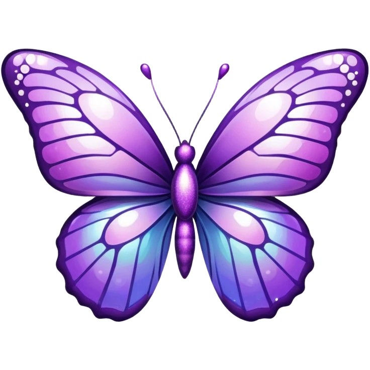 Glitter butterfly purple emoji