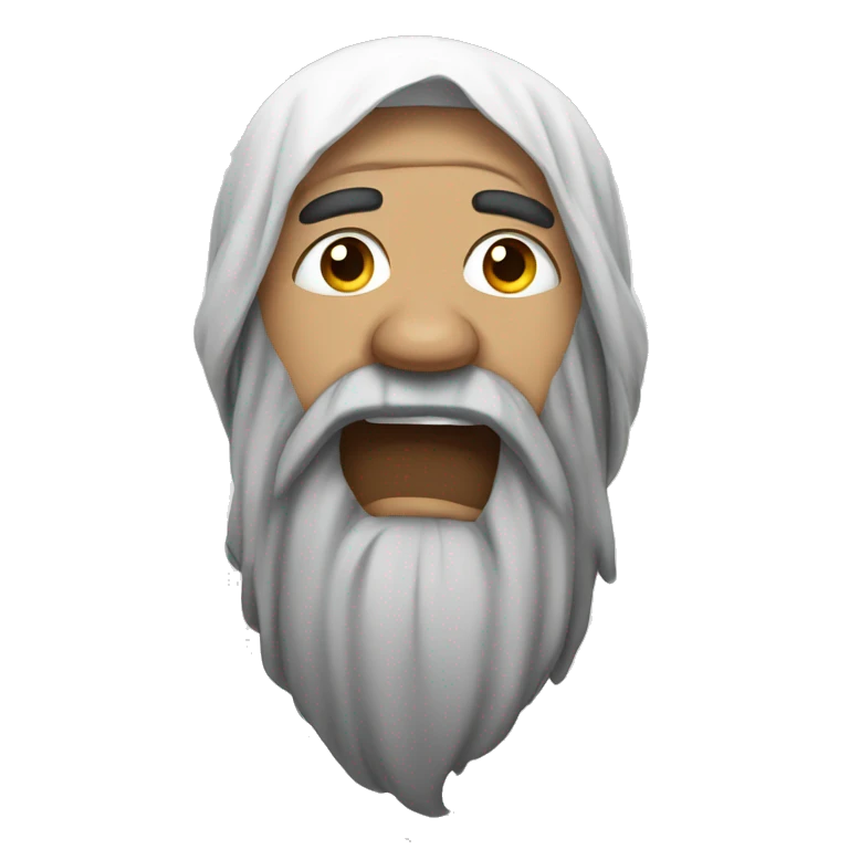a muslim man wearing a white rope and beard crying emoji