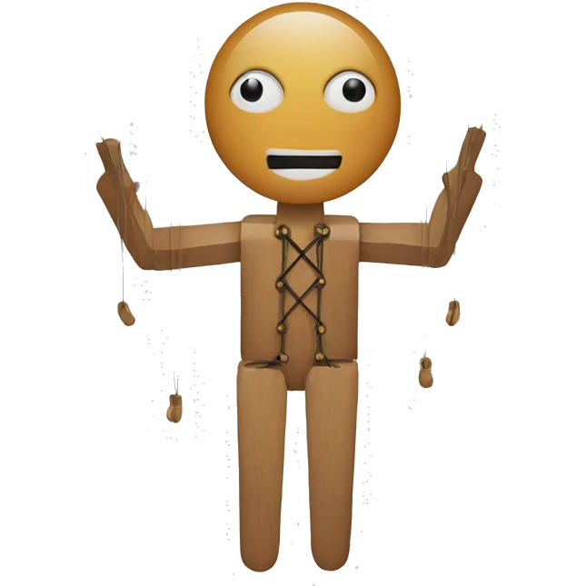 Stick marionette with strings emoji