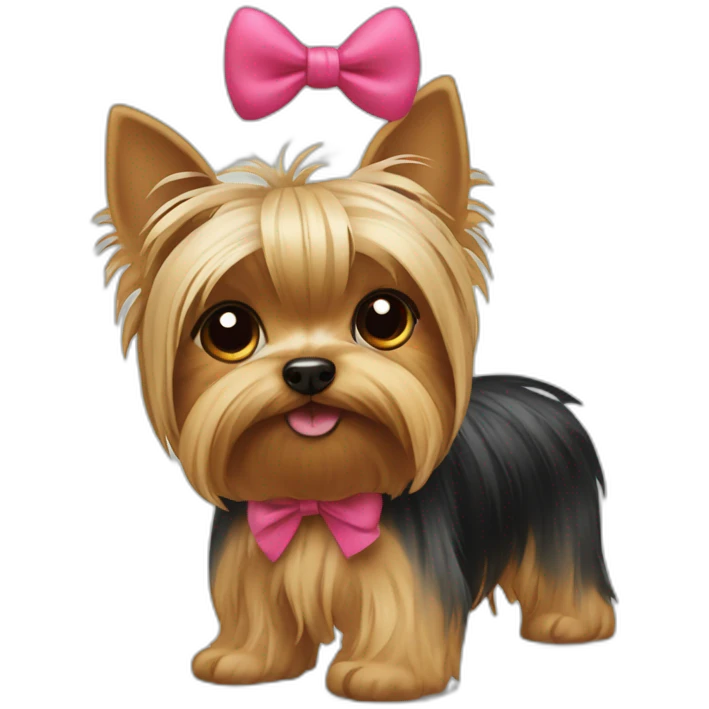 Yorkshire terrier with a bow emoji