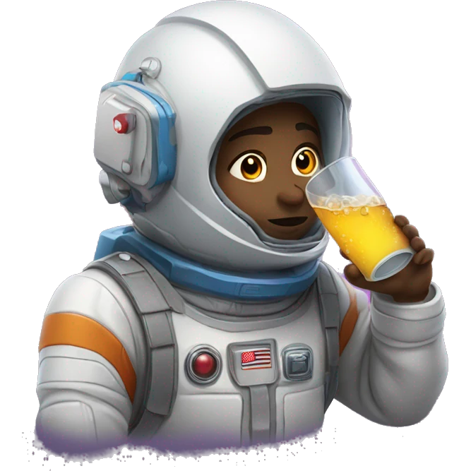 Space cadet drinking a cooler  emoji
