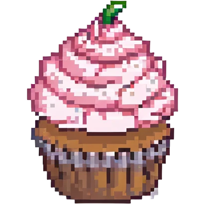 cupcake with pink icing emoji