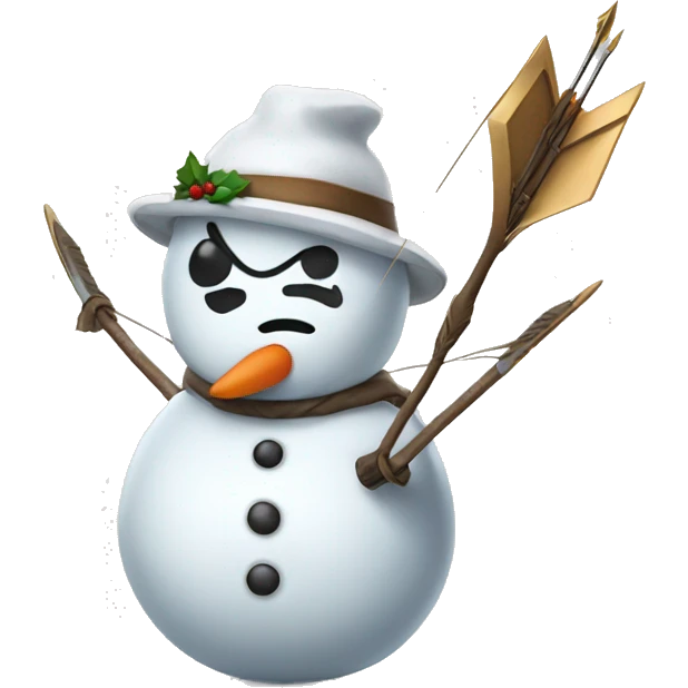 snowman with bow and arrow emoji