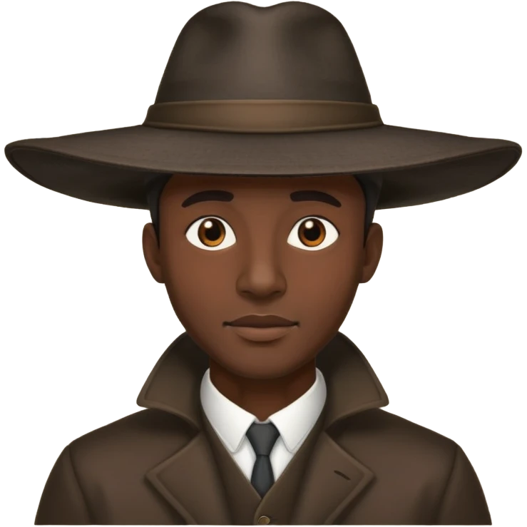 A black man with a huge hat  emoji